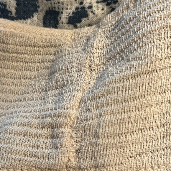 Lungo L’arno Made in Italy 100% Linen blue animal print over natural tan top 1X - Picture 8 of 9